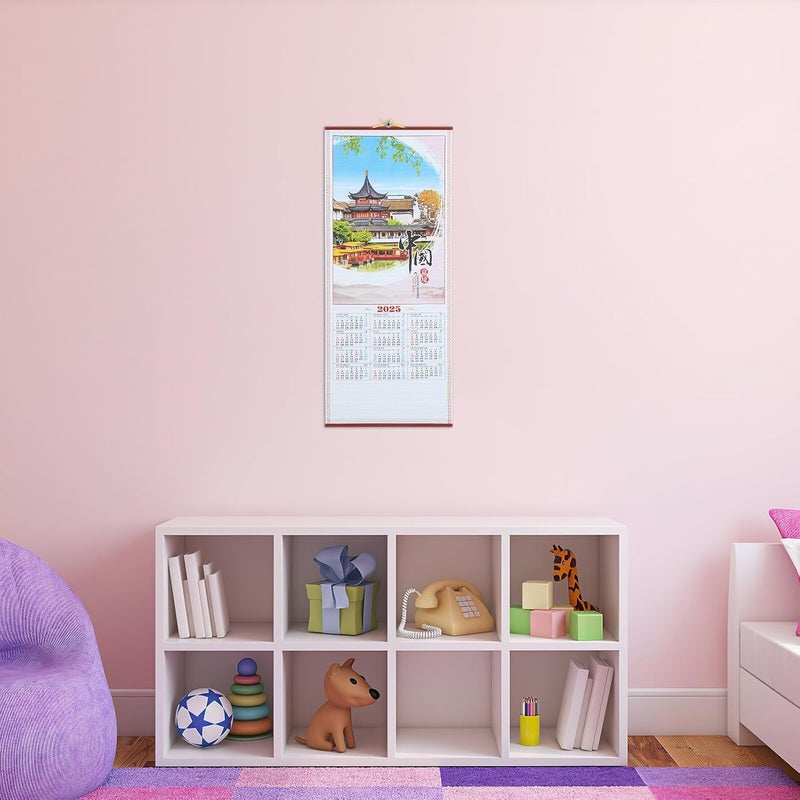 2025 Snake Year Small Hanging Wall Calendar Monthly Planner Sturdy Daily Office Accessories Chinese Style Wall Scroll Calendar - Image 4