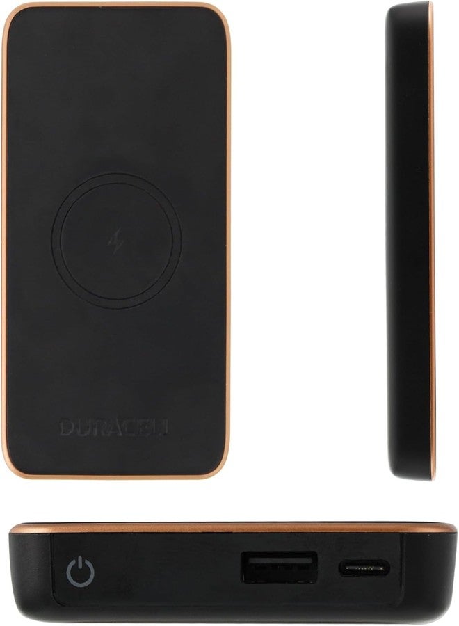 Duracell بنك طاقة محمول دوراسيل | متوافق مع آيفون، آيباد، سامسونج، أندرويد، والمزيد | متوافق مع قواعد TSA | يشحن الأجهزة حتى 3 مرات (10,000mAh لاسلكي + USB-C + USB-A) - Image 4