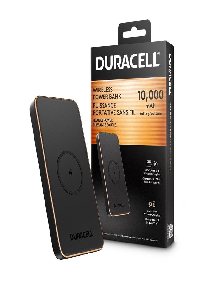 Duracell بنك طاقة محمول دوراسيل | متوافق مع آيفون، آيباد، سامسونج، أندرويد، والمزيد | متوافق مع قواعد TSA | يشحن الأجهزة حتى 3 مرات (10,000mAh لاسلكي + USB-C + USB-A) - Image 2