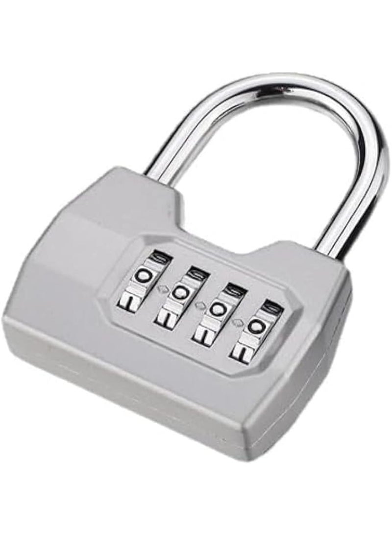 Cobest 4 Digit Combination Lock Outdoor, Heavy Duty Locker Lock, Combination Lock for Locker, Waterproof Combo Lock for Gym Locker, Hasp Storage, Shed, Fence, Gate, Silver - Image 1
