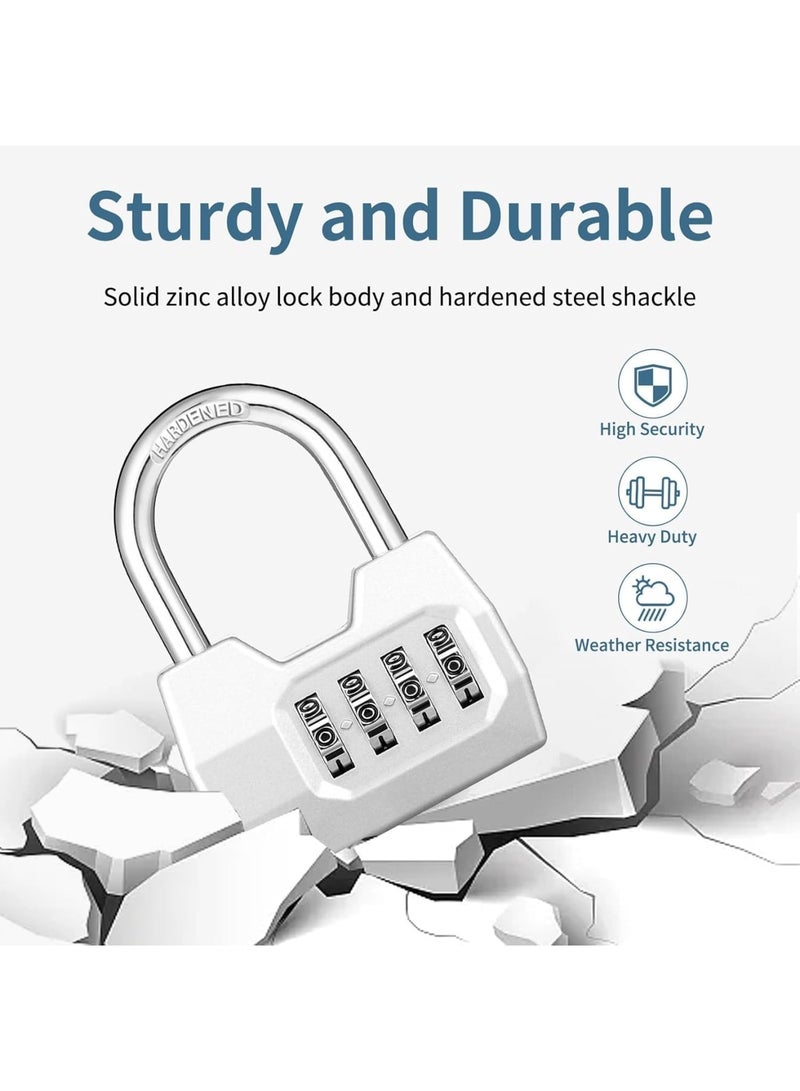 Cobest 4 Digit Combination Lock Outdoor, Heavy Duty Locker Lock, Combination Lock for Locker, Waterproof Combo Lock for Gym Locker, Hasp Storage, Shed, Fence, Gate, Silver - Image 4