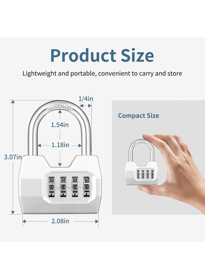 Cobest 4 Digit Combination Lock Outdoor, Heavy Duty Locker Lock, Combination Lock for Locker, Waterproof Combo Lock for Gym Locker, Hasp Storage, Shed, Fence, Gate, Silver - Image 3