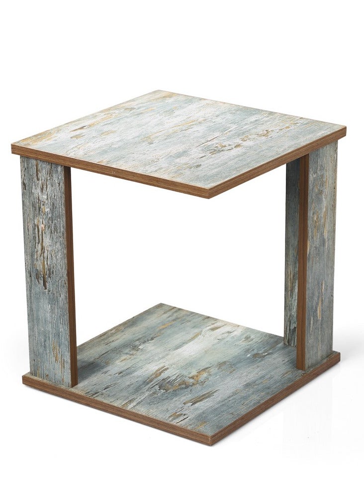 Generic square wood side table 40x40x43 2 Legs Moga - Image 1