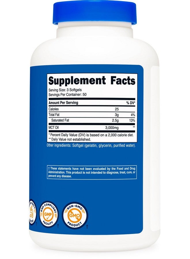كبسولات زيت MCT الناعمة من Nutricost 1000 مجم، 150 كبسولة (جرعة 3000 مجم) - رائعة للأنظمة الغذائية الكيتونية والكيتوزية والكيتوجينية - Image 5
