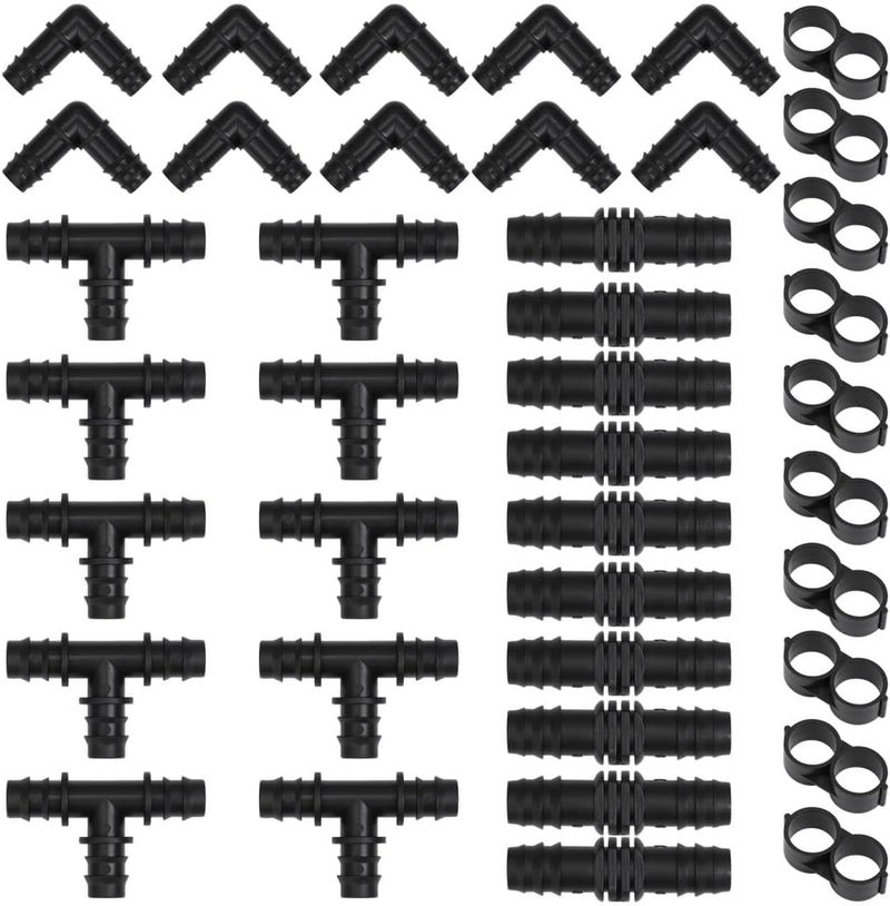 1/2 Pex Fittings 40-Piece Set, Includes Poly Elbows, Tees, Couplers, & Bending Rings for Plumbing - Image 1