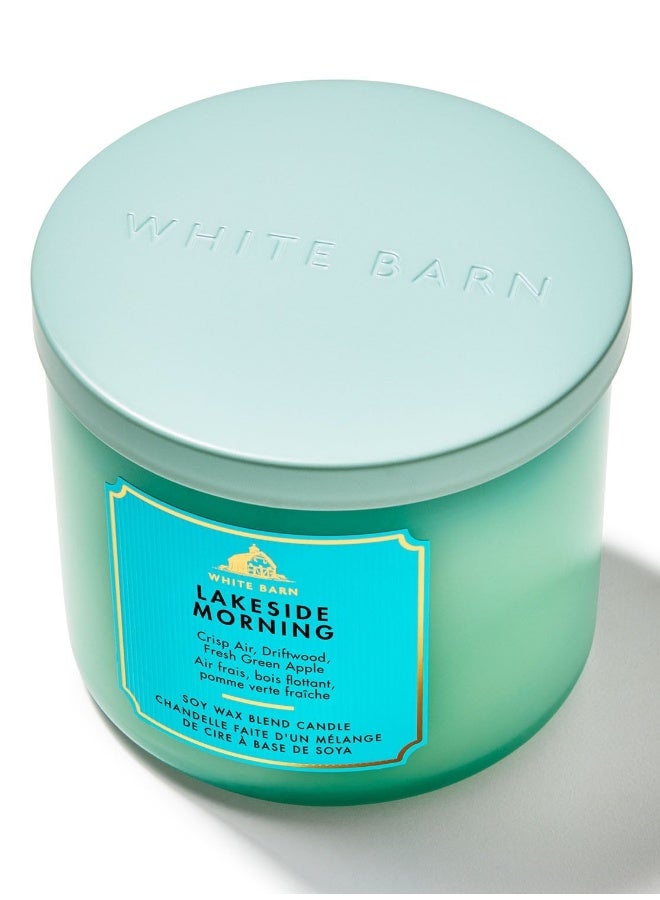 Bath & Body Works شمعة 3 فتائل على ضفاف البحيرة في الصباح - Image 1