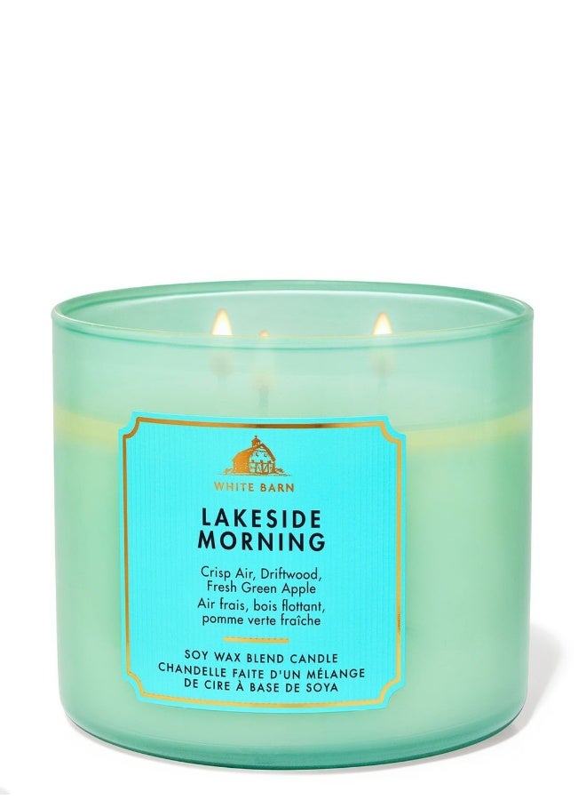 Bath & Body Works شمعة 3 فتائل على ضفاف البحيرة في الصباح - Image 2