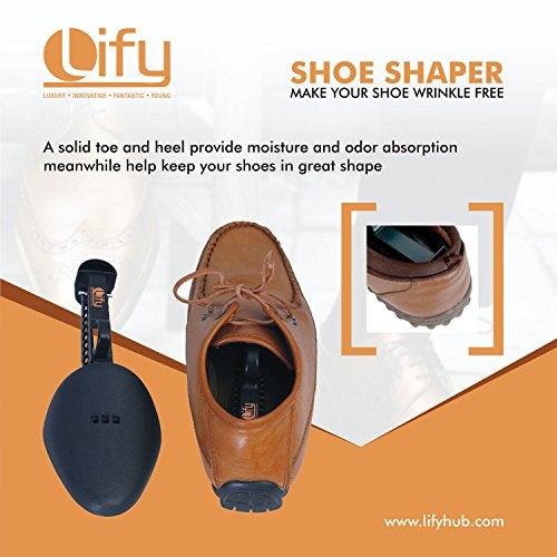 Lify Shoe Trees for Men adjustable plastic shoe Shaper/Shoe Stretcher/Boot Holder- Shoe Trees Shoe Shapers Stretcher Adjustable Shoe shaper - Men's Black Plastic Shoe Shaper - Image 3