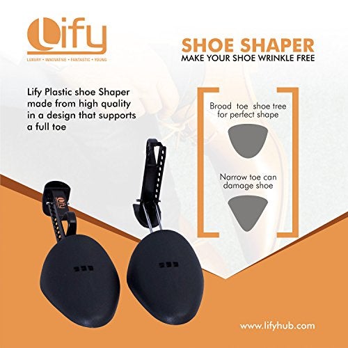 Lify Shoe Trees for Men adjustable plastic shoe Shaper/Shoe Stretcher/Boot Holder- Shoe Trees Shoe Shapers Stretcher Adjustable Shoe shaper - Men's Black Plastic Shoe Shaper - Image 2