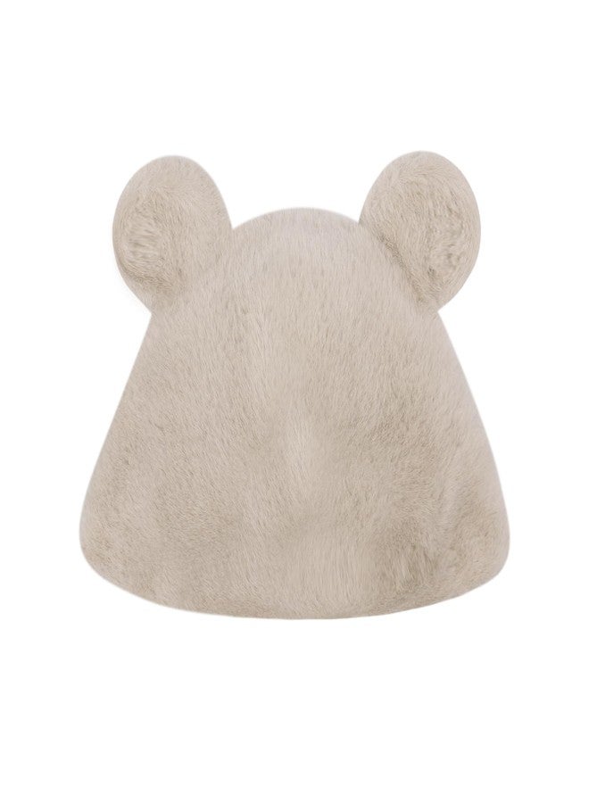 JUMISEE Cute Plush Bear Ear Beanie Hats for Women Girls Fuzzy Faux Fur Warm Winter Hat Skull Cap White - Image 2
