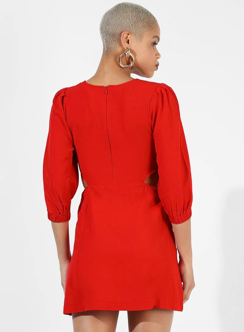 Pinacolada  Women's Scarlet Red Cut-Out Mini Dress for Women | Best Price UAE