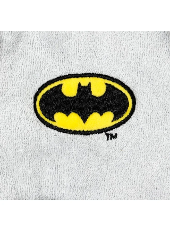 دانوب هوم Batman Cotton Bathrobe with Hood - Grey | Soft & Absorbent Kids Bathrobe | Ideal For Bath Time, Beach, or Cozy Nights | Free Size, 100% Cotton