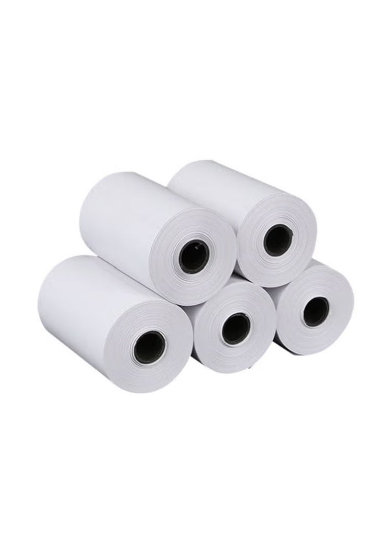 Pack of 5 white thermal paper rolls 57*30 - Image 1