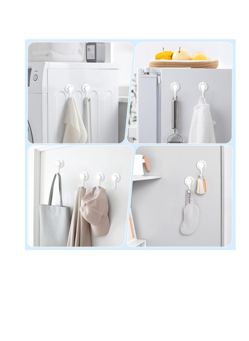 SYOSI Suction Cup Hooks, 2 Pcs White Waterproof Shower Suction Hooks, Removable Heavy Duty Vacuum Suction Cup Hooks, Reusable Window Glass Door Suction Cup Hanger Holders for Bathroom, Kitchen, Decor  - Image 5