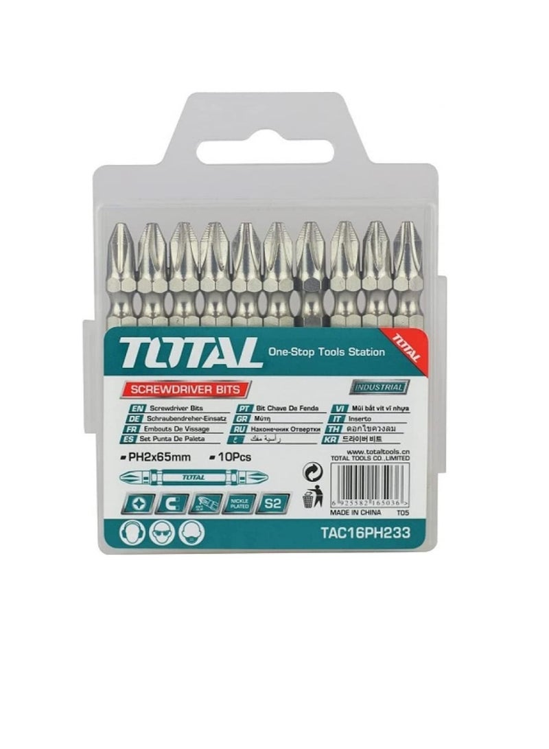 TOTAL Screwdriver Bits Double Set 10pcs TAC16PH233 - Image 1