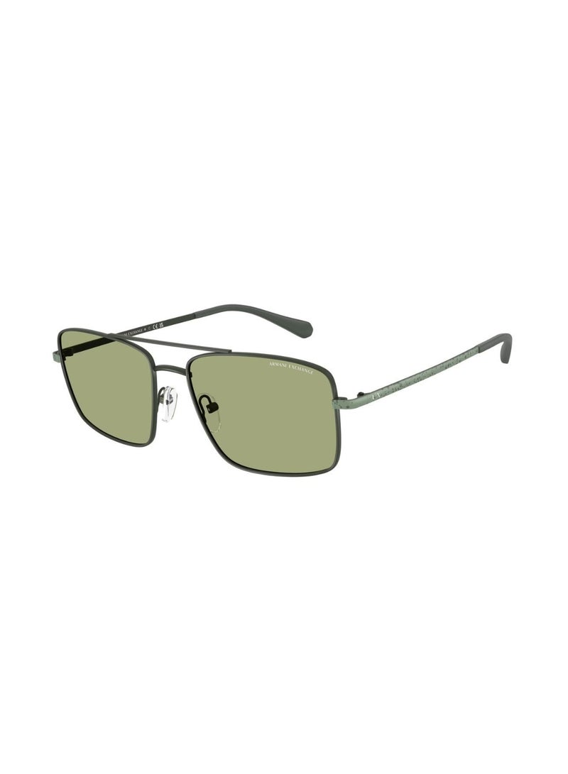 Armani Exchange Men Pilot  Sunglasses- Ax 2054S - Lense Size:57Mm - Matte Dark Green