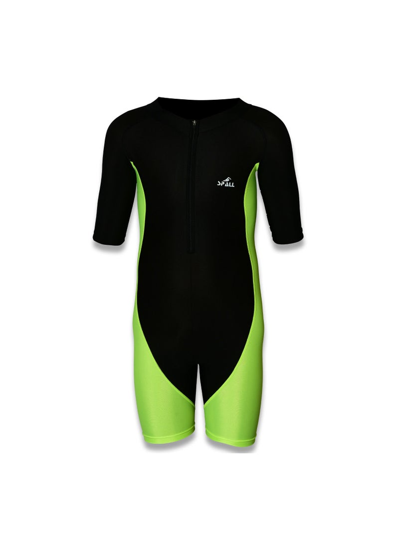 Spall Swimming Short Sleeve  Front Zipper Warm Shorty Diving Suit Sun Protection Suitable for Wakeboarding Diving Snorkeling Sailing - Image 1