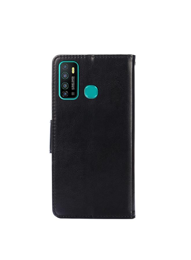 اس-توب جراب لهاتف Infinix Hot 9 / Note 7 Lite جراب جلدي أفقي قابل للطي بملمس كريستالي مع حامل وفتحات للبطاقات ومحفظة - Image 3