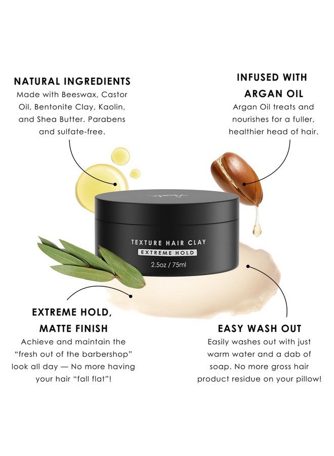 Alex Costa Hair Clay for Men by Forte Series Extreme Hold Men's with Natural Ingredients to Add Texture, Volume and Definition to Thick/Coarse Hair Premium Men's Hair Styling Products - Image 2
