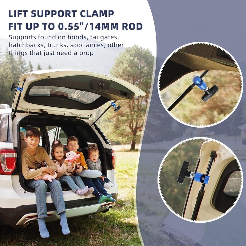 MAKINGTEC Hood Lift Clamp, Portable Aluminum Alloy Anti, Car Hood Prop Struts Clamp, Hood Strut Clamp, Lift Support Clamp, 0.55 Inch Hood Lift Support Clip, for Car Rod Retaining Holder Tool (2 PCS) - Image 5