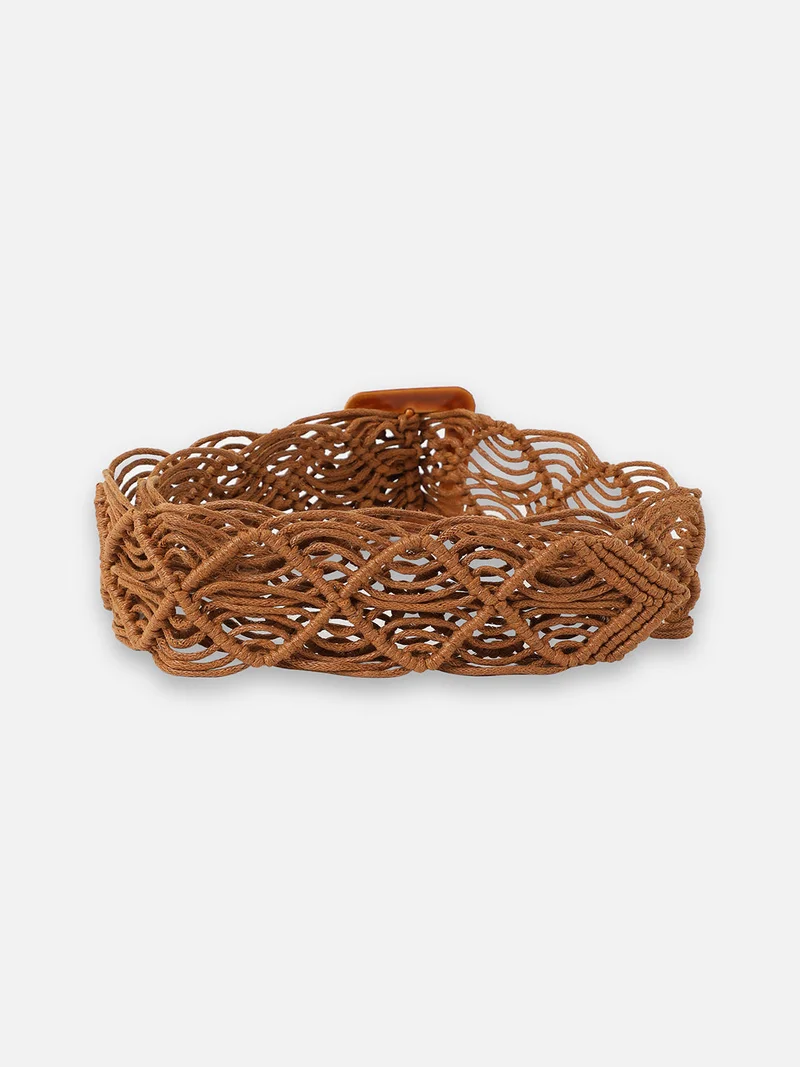 Haute Sauce Tan Textured Waist Belt