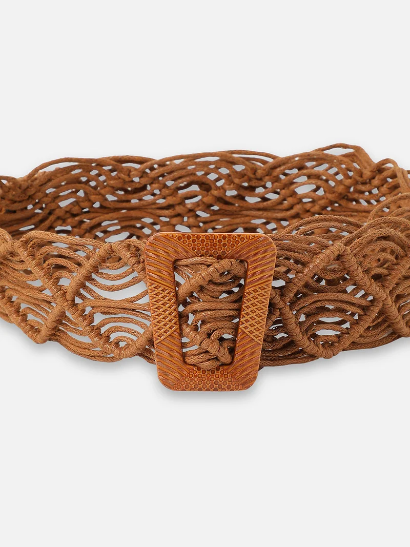 Haute Sauce Tan Textured Waist Belt