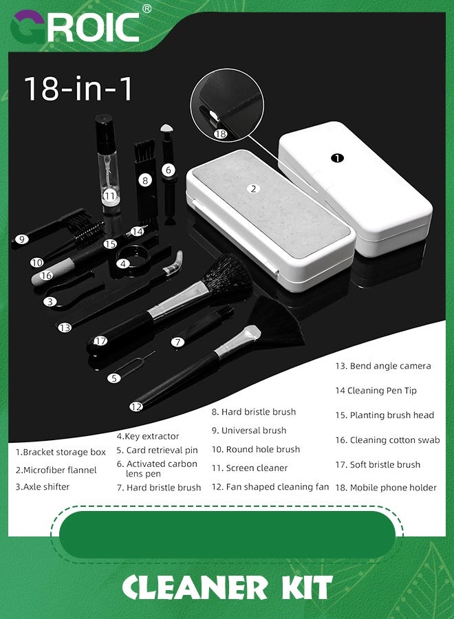 GROIC 18 in 1 Electronic Cleaner Kit, Laptop Screen Keyboard Cleaning Kit with 3 Earbud Pen for Airpod iPhone iPad MacBook Pro, Brush Tool Computer, Camera Lens, PC Monitor, Cell Phone  - Image 3