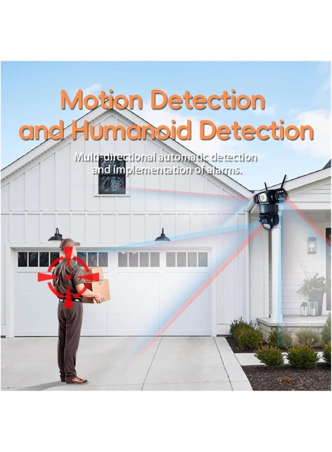 MUDISO 📷 Three Lens PTZ IP Camera Outdoor 6K Ultra HD – 12MP CCTV Security Camera with Triple Screen View, Auto Tracking, 4G SIM Support, 32GB Storage, Night Vision, Motion Detection, Waterproof Design – Smart Surveillance for Home, Office & Remote Areas - Image 4