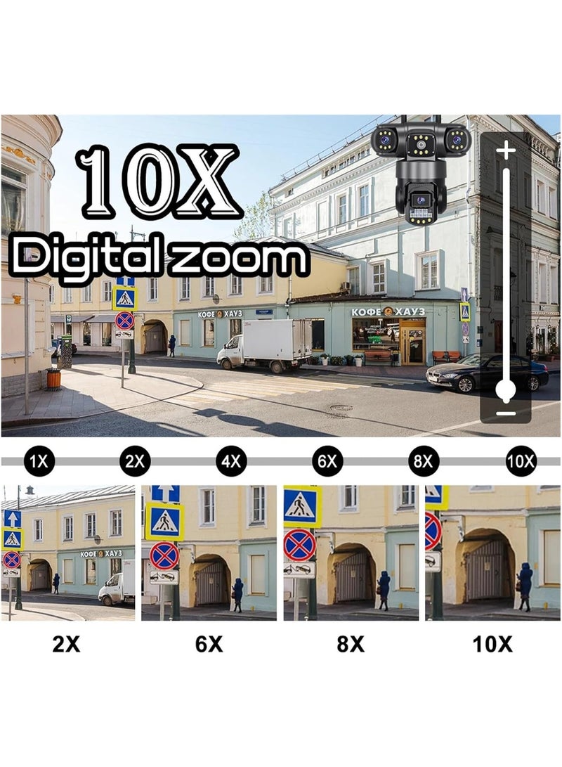 MUDISO 📷 Three Lens PTZ IP Camera Outdoor 6K Ultra HD – 12MP CCTV Security Camera with Triple Screen View, Auto Tracking, 4G SIM Support, 32GB Storage, Night Vision, Motion Detection, Waterproof Design – Smart Surveillance for Home, Office & Remote Areas - Image 5