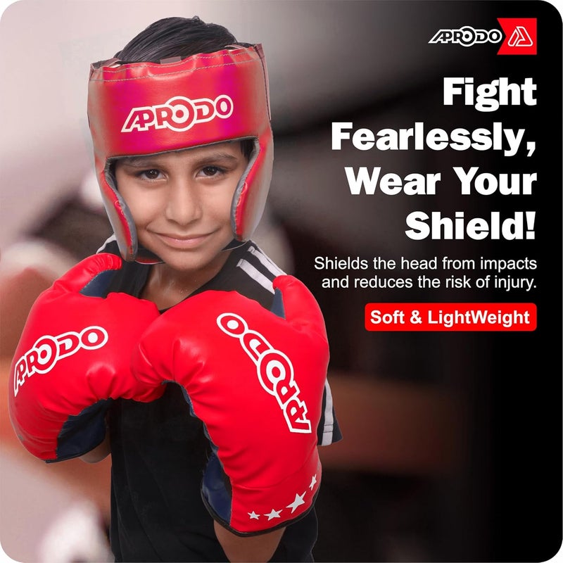 Aprodo Pack of 4 Kids Boxing Kit Set | Punching Bag for Karate | Bounce-Back Martial Arts Bag for Boys & Girls for Age 3 4 5 6 7 8 Years to Relieve Energy and Build Skills (Red Black) - Image 5