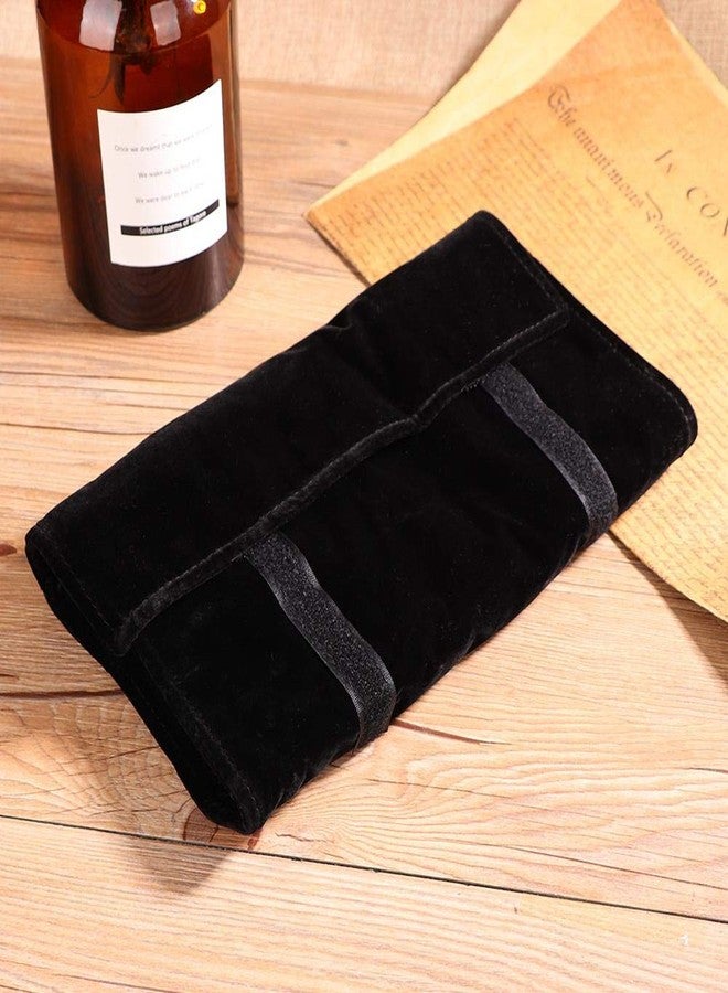 Salmue Jewelry Roll, Black, Portable, 2 Drawers, 1 Compartment, Rectangular, Minimalist, Wedding, Anniversary, Rings, Earrings, Travel - Image 5
