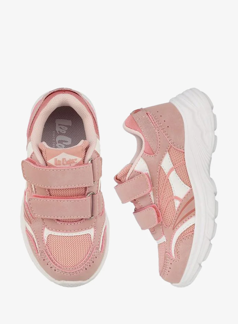 Girls Panelled Hook & Loop Ankle School Sneakers