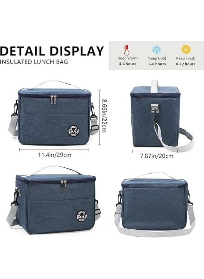Insulated Lunch Bag for Men & Women – Leakproof Thermal Lunch Box with Adjustable Shoulder Strap, Double Zipper, Portable Oxford Cloth Food Storage Bag, Keeps Food Hot & Cold for Work, School & Travel - Image 4