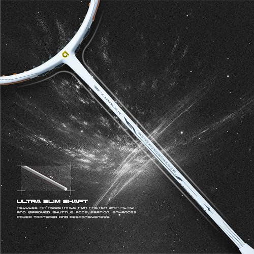 Apacs Z-Ziggler Next Gen (Unstrung) | 38lbs max Tension | Ultra Slim Shaft | 100% Japanese Graphite | (4U) Head Heavy Balance | Aerodox Frame | Made in Vietnam Badminton Racket with Cover (White) - Image 3