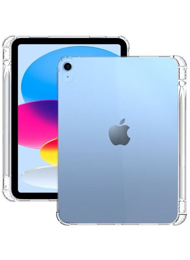 كابتن تيك حافظة شفافة لجهاز iPad 10th Generation 2022 مع حامل قلم رصاص وغطاء خلفي شفاف مقاوم للصدمات لجهاز iPad مقاس 10.9 بوصة - Image 2
