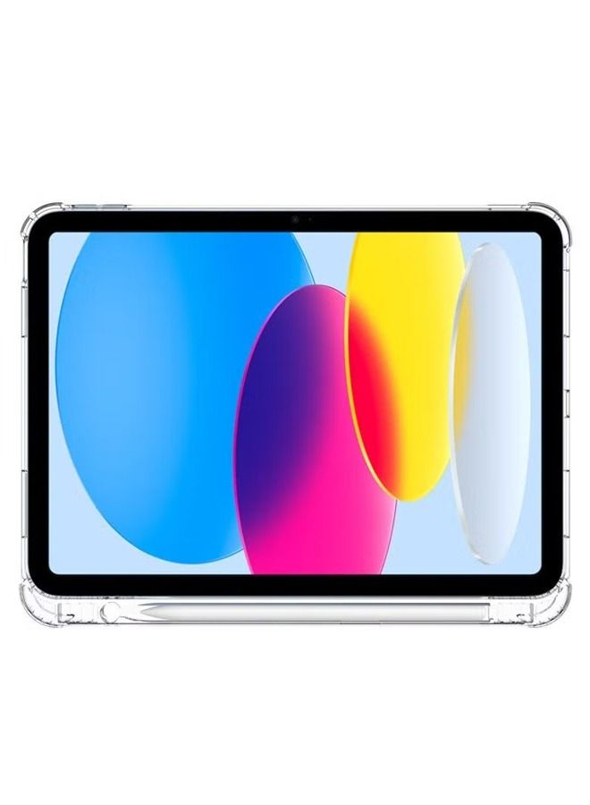 كابتن تيك حافظة شفافة لجهاز iPad 10th Generation 2022 مع حامل قلم رصاص وغطاء خلفي شفاف مقاوم للصدمات لجهاز iPad مقاس 10.9 بوصة - Image 3