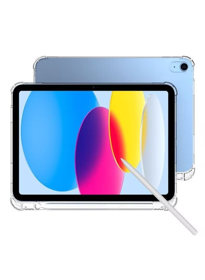 كابتن تيك حافظة شفافة لجهاز iPad 10th Generation 2022 مع حامل قلم رصاص وغطاء خلفي شفاف مقاوم للصدمات لجهاز iPad مقاس 10.9 بوصة - Image 4