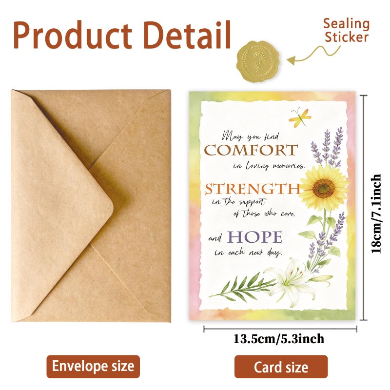 ICOOLYI Sympathy Card, Comforting Sympathy Gift for Loss of a Loved One, Hope and Strength Condolence Card - Image 2