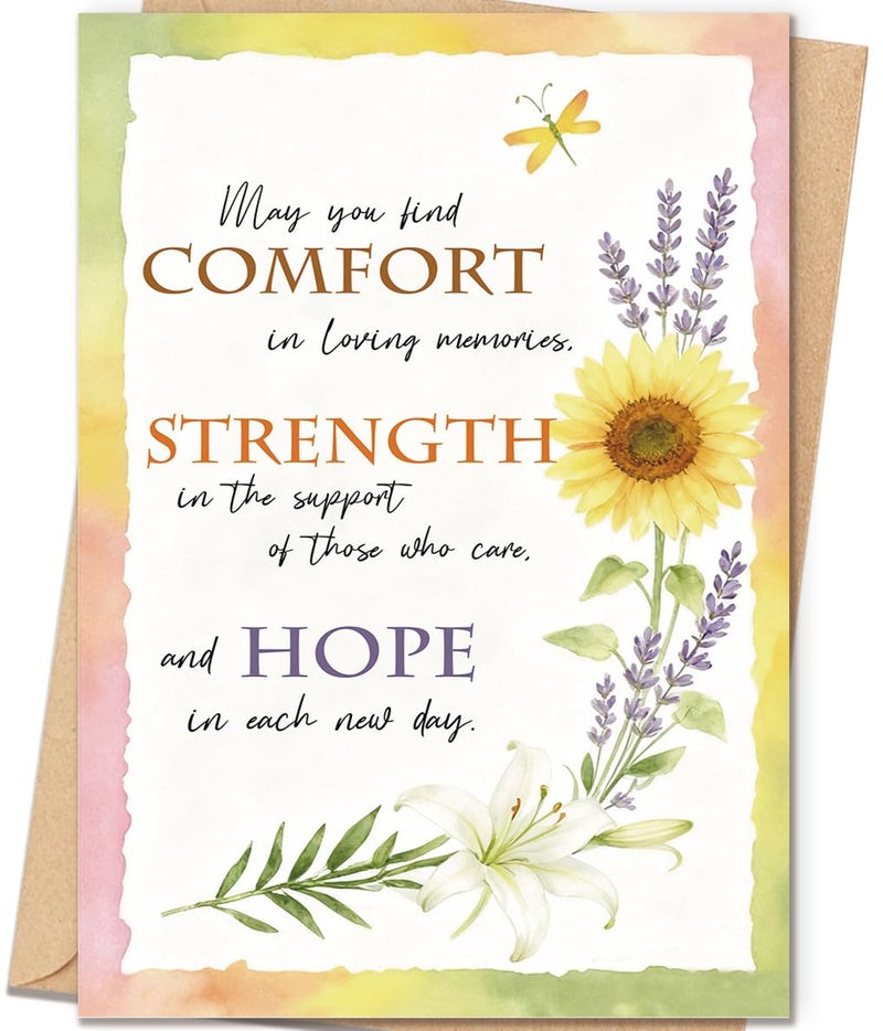 ICOOLYI Sympathy Card, Comforting Sympathy Gift for Loss of a Loved One, Hope and Strength Condolence Card - Image 1