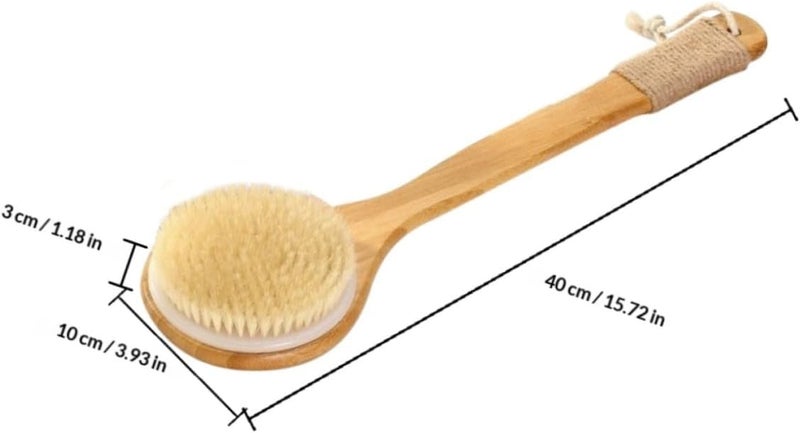 FAVOMOTO Shower Back Scrubber Brush with Long Handle Soft Bristles Bath Brush for Body and Back Exfoliating for Shower and Bath Cleaning - Image 2