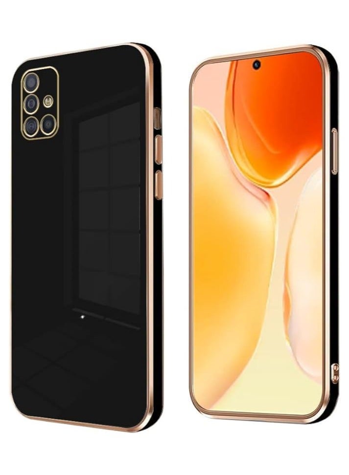 مع حافظة سامسونج A71 4G سيليكون، ملحقات مقاومة للصدمات حافظة هاتف سامسونج جالاكسي A71 4G غطاء أبيض واقٍ نحيف (أسود)