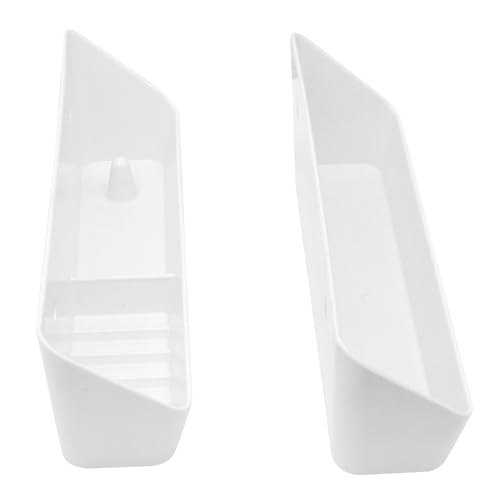 Baudelun 11 inch Tip Out Sink Tray, 2 Pack Molded Sink Front Tip-Out Trays with Mounting Screws, Pull Out Shelf Home White Organizer, White - Image 1