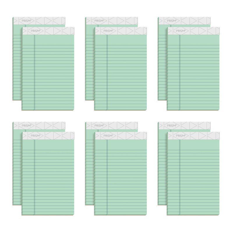 TOPS 63090 Prism Plus Colored Legal Pads, 5 x 8, Green, 50 Sheets (Pack of 12) - Image 1