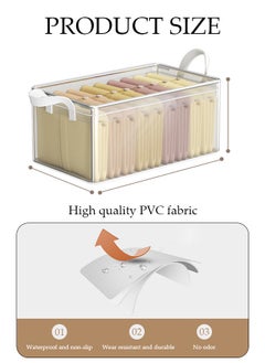 DUNISO 3 Pieces Foldable Closet Storage Organizer Washable Closet Storage Box with Carrying Handles Cube Storage Bin Clothing Storage Box for Clothes Wardrobe Home Bedroom Office  - Image 4