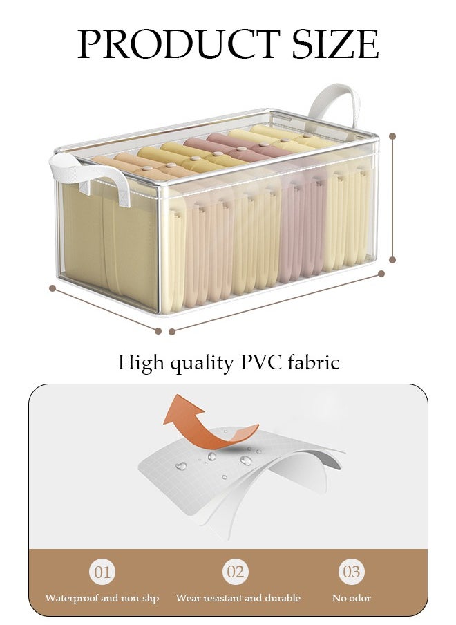 DUNISO 3 Pieces Foldable Closet Storage Organizer Washable Closet Storage Box with Carrying Handles Cube Storage Bin Clothing Storage Box for Clothes Wardrobe Home Bedroom Office  - Image 4