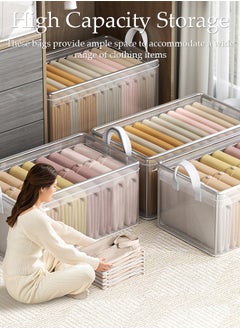 DUNISO 3 Pieces Foldable Closet Storage Organizer Washable Closet Storage Box with Carrying Handles Cube Storage Bin Clothing Storage Box for Clothes Wardrobe Home Bedroom Office  - Image 2