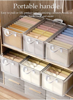 DUNISO 3 Pieces Foldable Closet Storage Organizer Washable Closet Storage Box with Carrying Handles Cube Storage Bin Clothing Storage Box for Clothes Wardrobe Home Bedroom Office  - Image 3