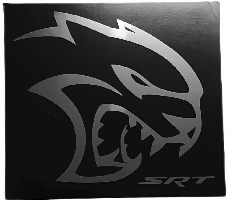 Dodge SRT Hellcat Black Chrome Screen Printed Sticker - Image 3