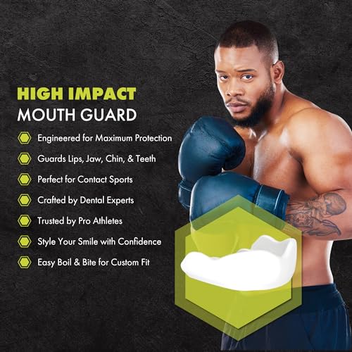 DAMAGE CONTROL High-Impact Mouth Guard – Sports Mouthguard for Boxing, Football, Hockey, Lacrosse & Basketball, Protects Teeth & Jaw, Protective Mouthpiece for Adults & Youth (Adult, White 2.0) - Image 2