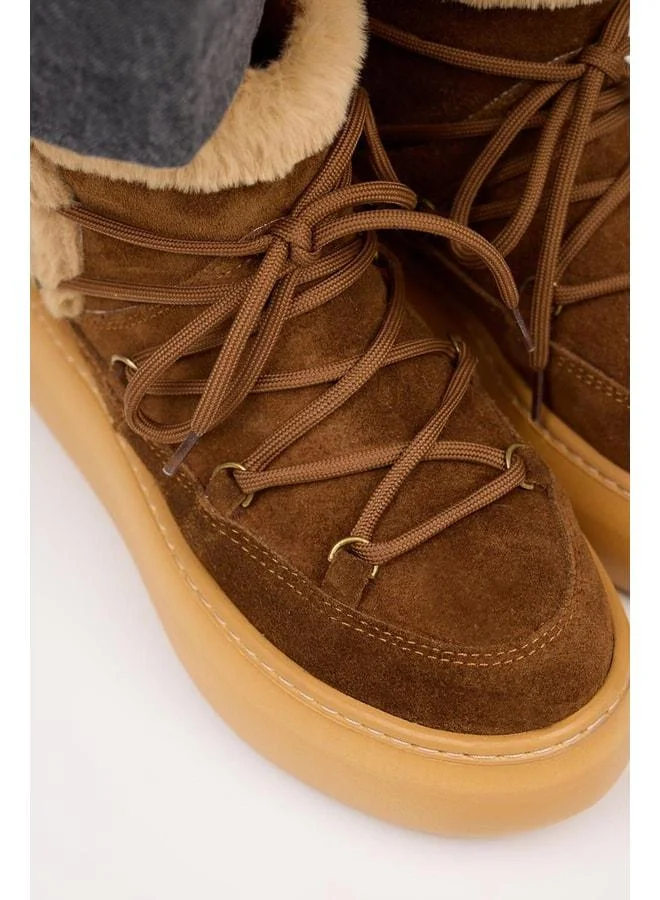 Manijero  Haven Women's Genuine Leather Lace-up Fur-lined Taba-Taba Boot. for Women | Best Price UAE